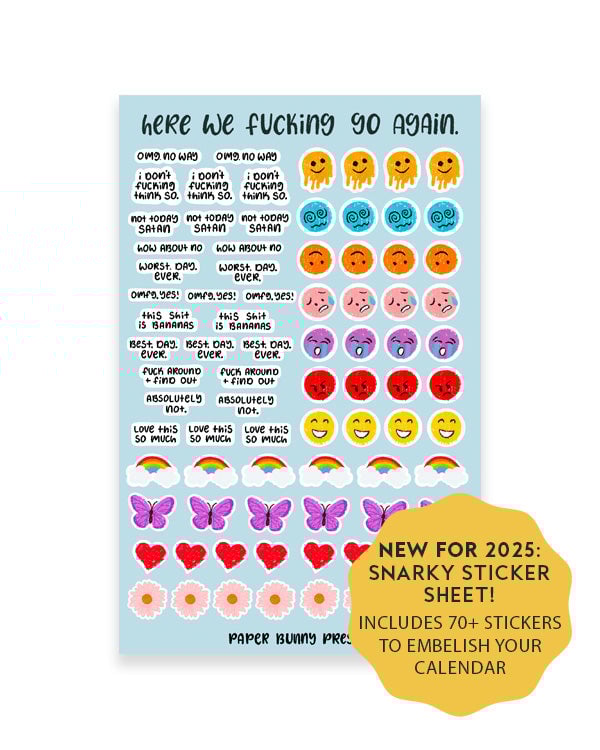 ๐๐2025 Here We Fucking Go Again Calendar