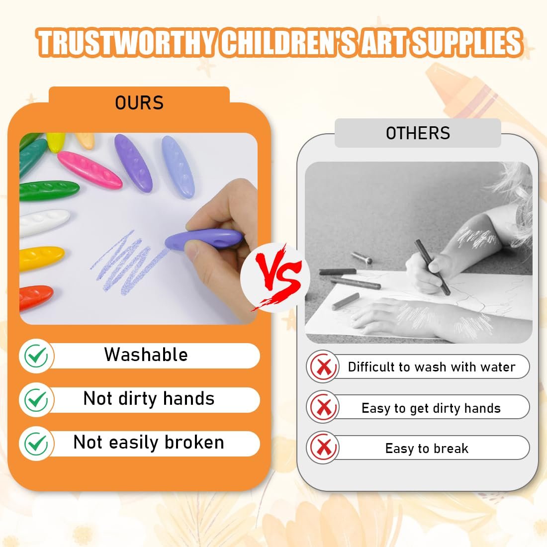 ✨Last Day 49%OFF-Peanuts Washable Crayons for Kids, Safe & Non-Toxic