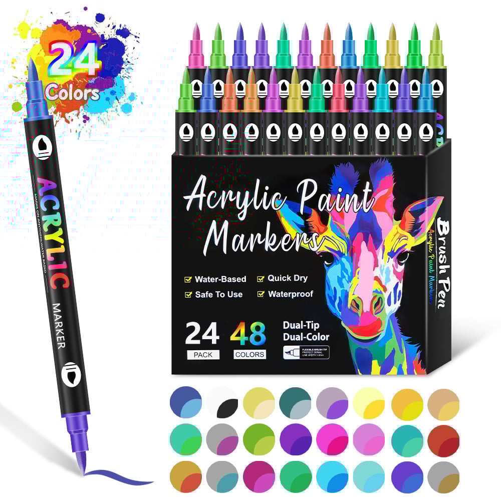 🔥Last Day 49%OFF - Dual Tip Acrylic Paint Pen Marker