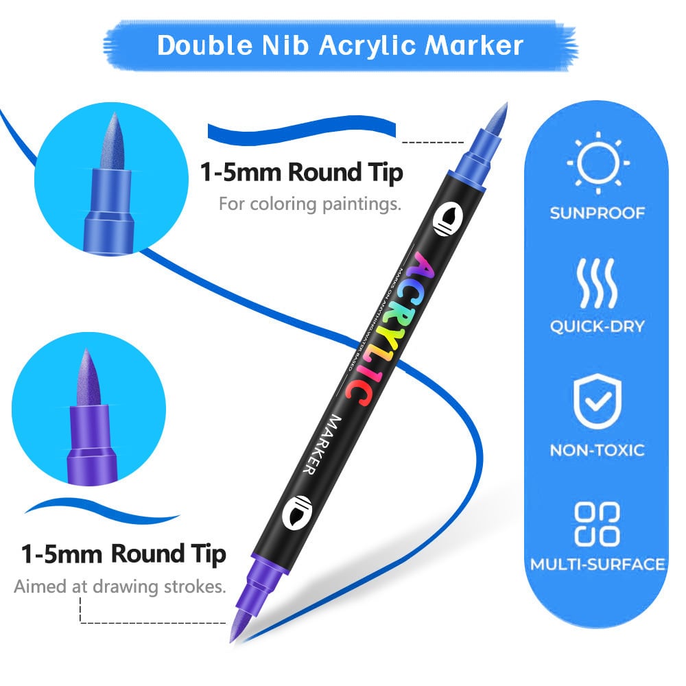 🔥Last Day 49%OFF - Dual Tip Acrylic Paint Pen Marker