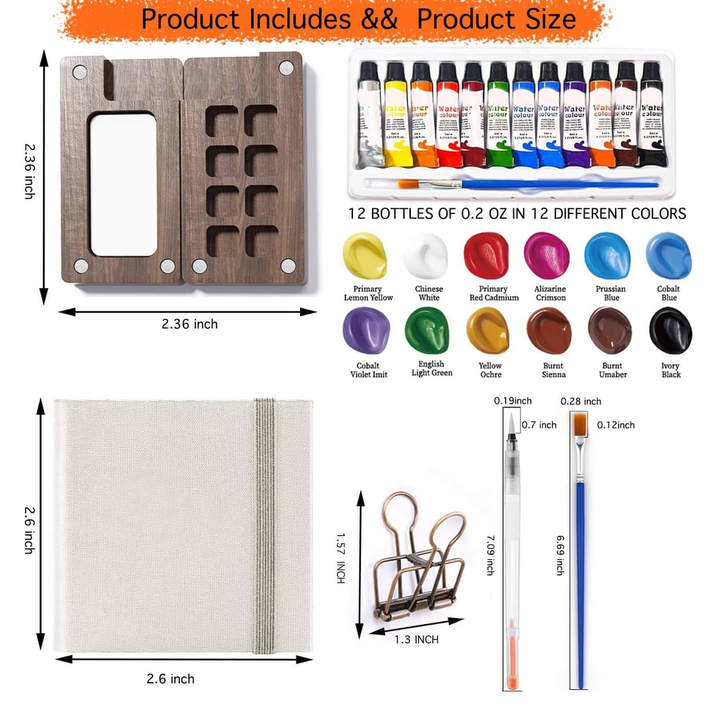 Last Day Sale 49%OFF🌈🎨 Mini Watercolor Palette Paint Set Travel Size