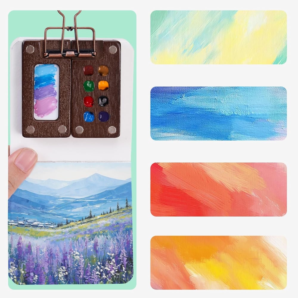 Last Day Sale 49%OFF🌈🎨 Mini Watercolor Palette Paint Set Travel Size