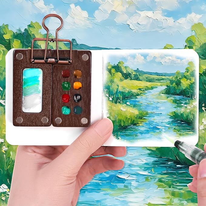 Last Day Sale 49%OFF🌈🎨 Mini Watercolor Palette Paint Set Travel Size