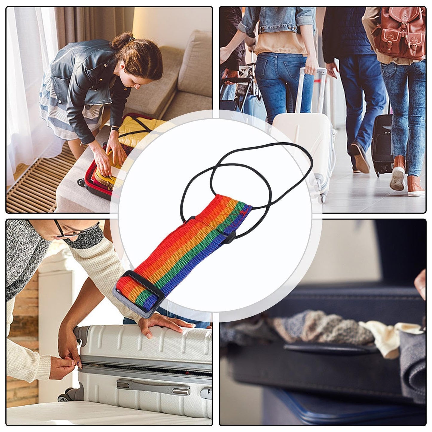 🌈3pcs Luggage Straps for Add a Bag Bungees🧳