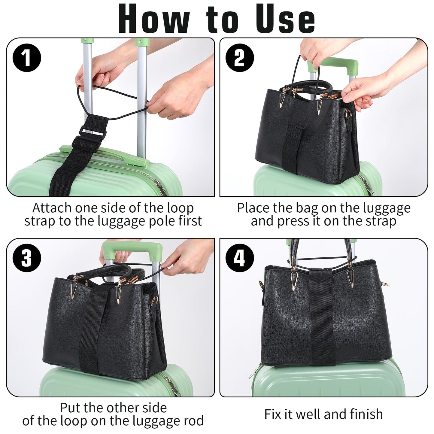 🌈3pcs Luggage Straps for Add a Bag Bungees🧳