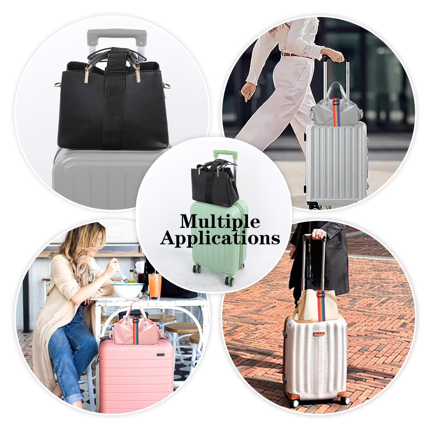 🌈3pcs Luggage Straps for Add a Bag Bungees🧳