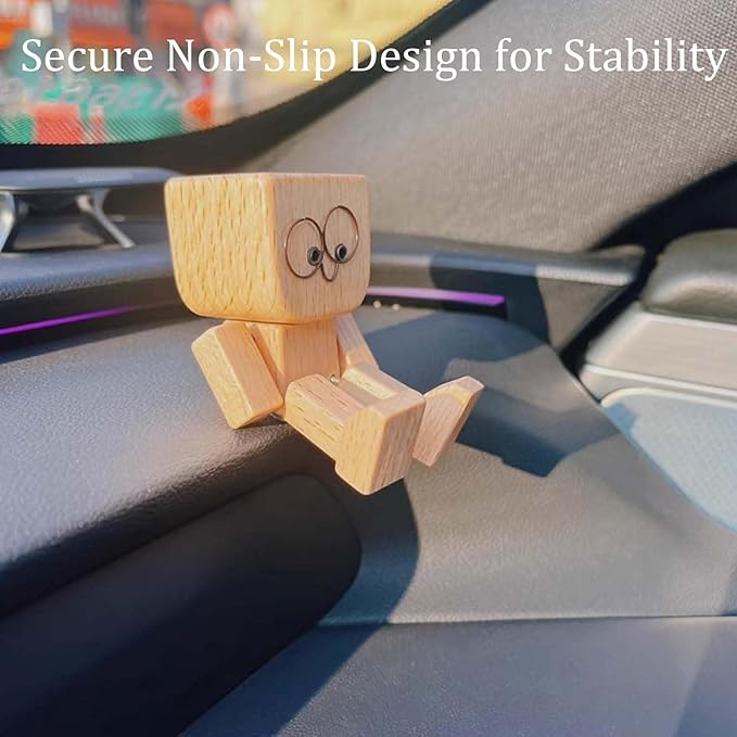 💖Handmade Charming Shaking Wooden Man Figurine with 12PCS Magnetic Expressions