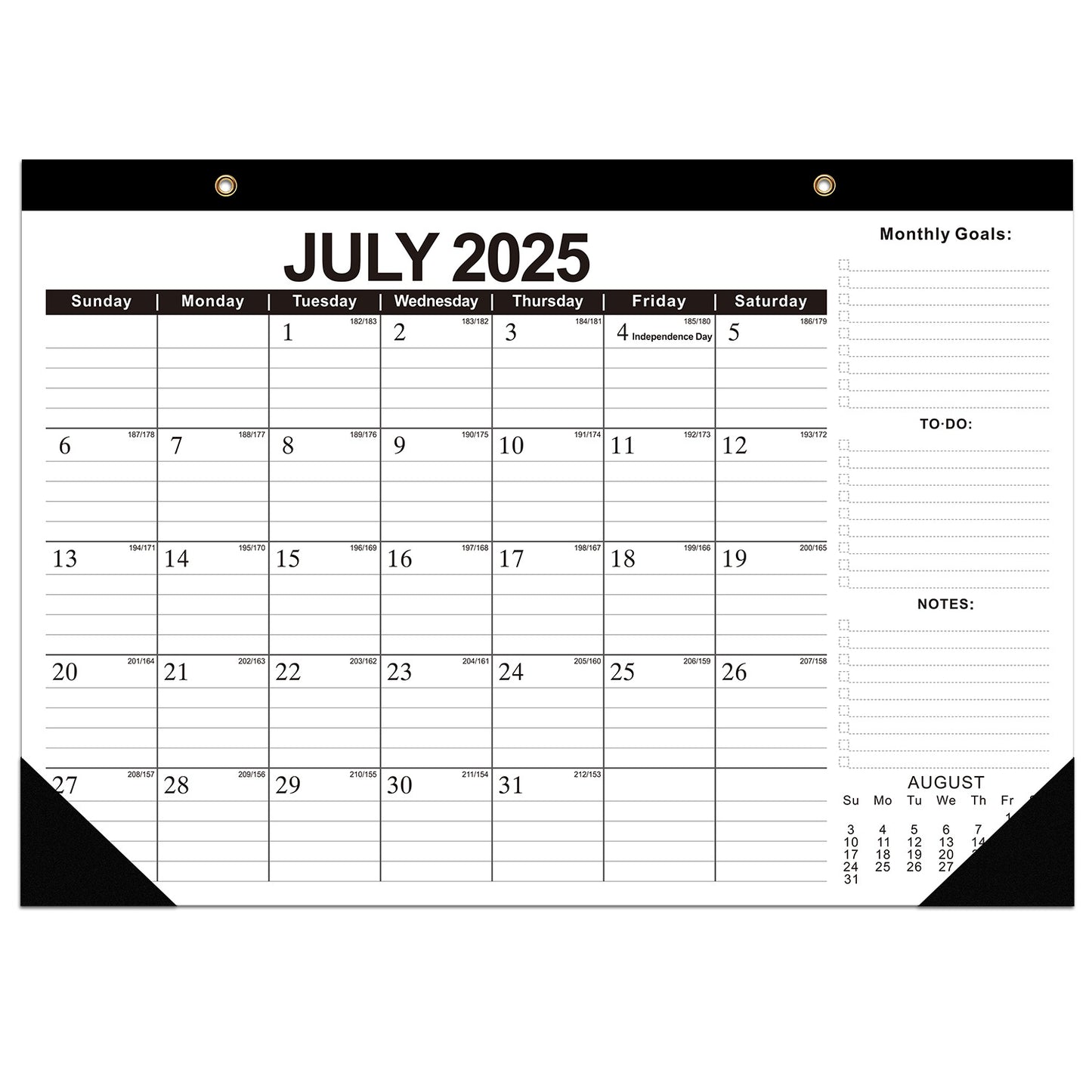 18-month large-size desktop/wall calendar, detachable for use as a gift bag