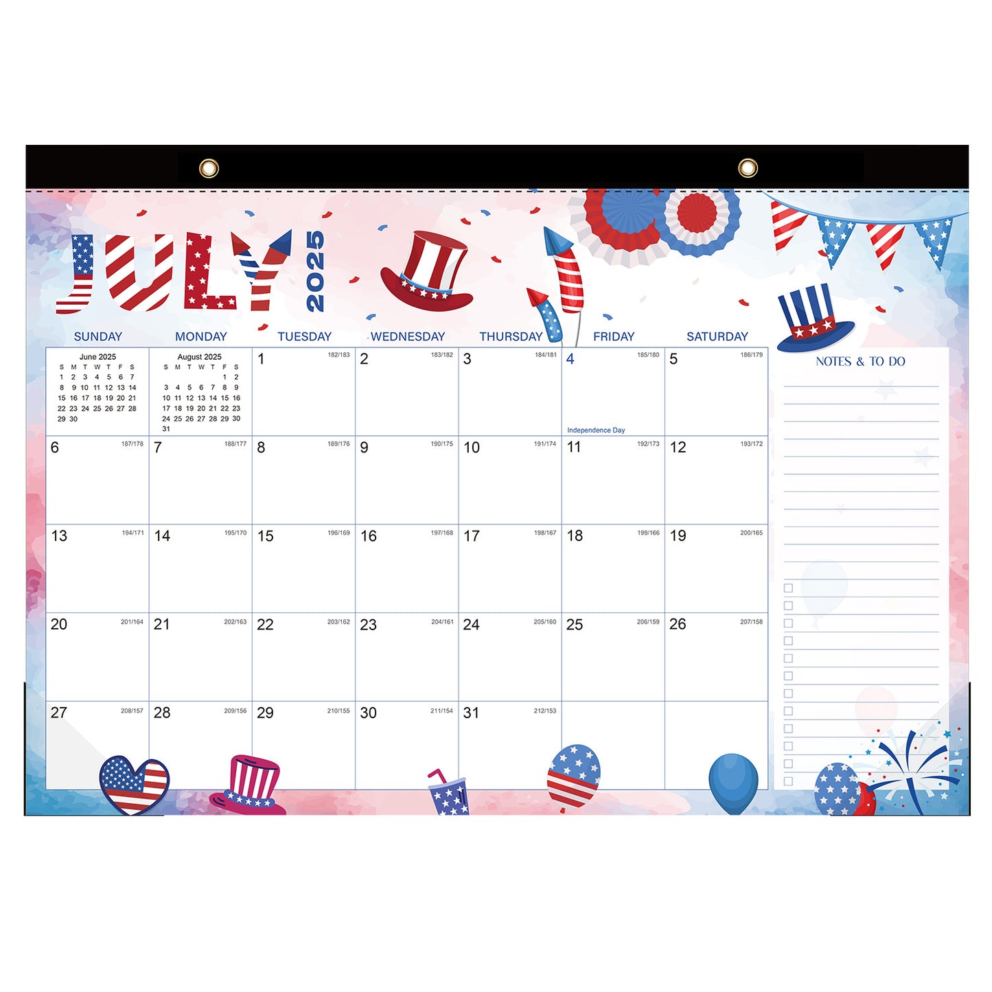18-month large-size desktop/wall calendar, detachable for use as a gift bag