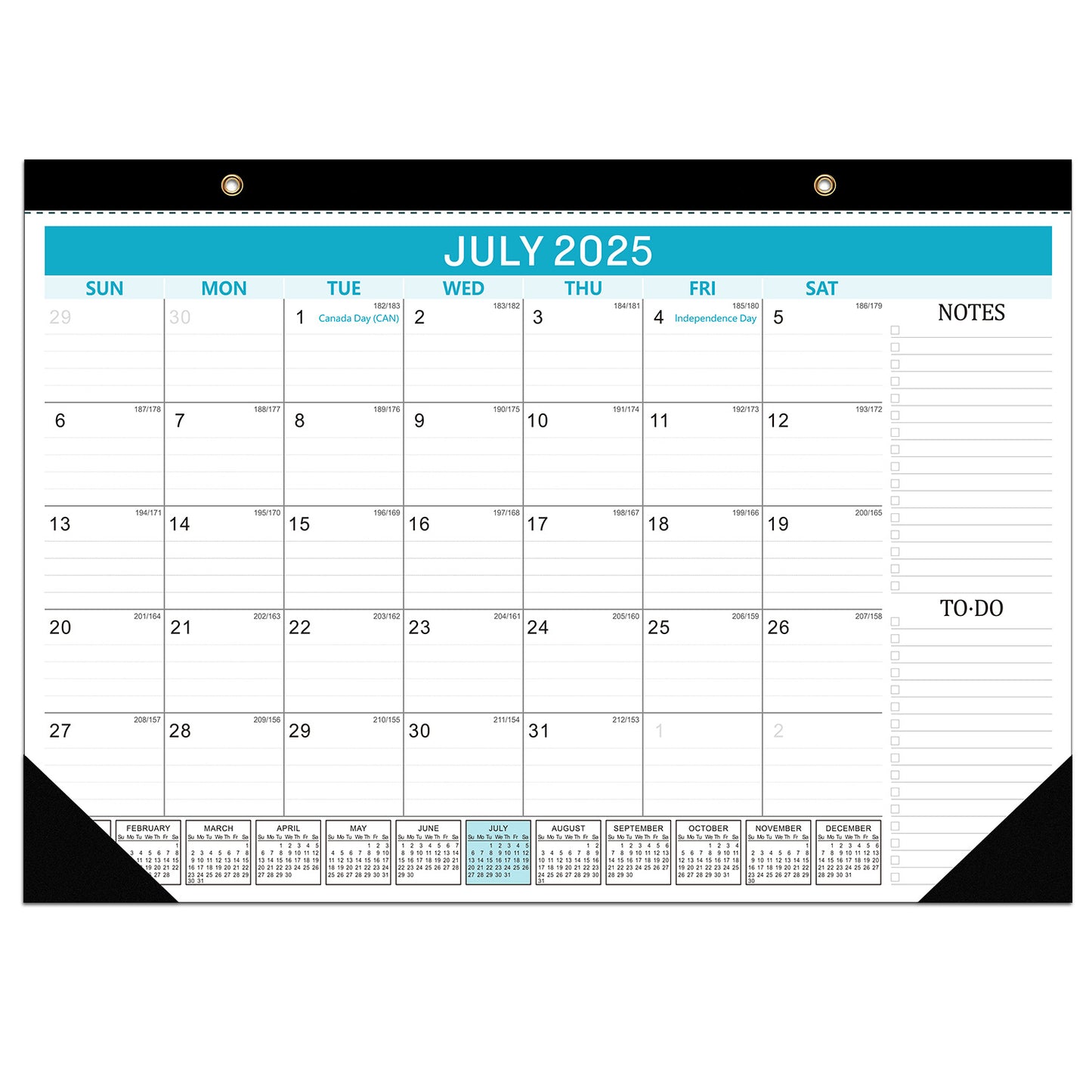18-month large-size desktop/wall calendar, detachable for use as a gift bag