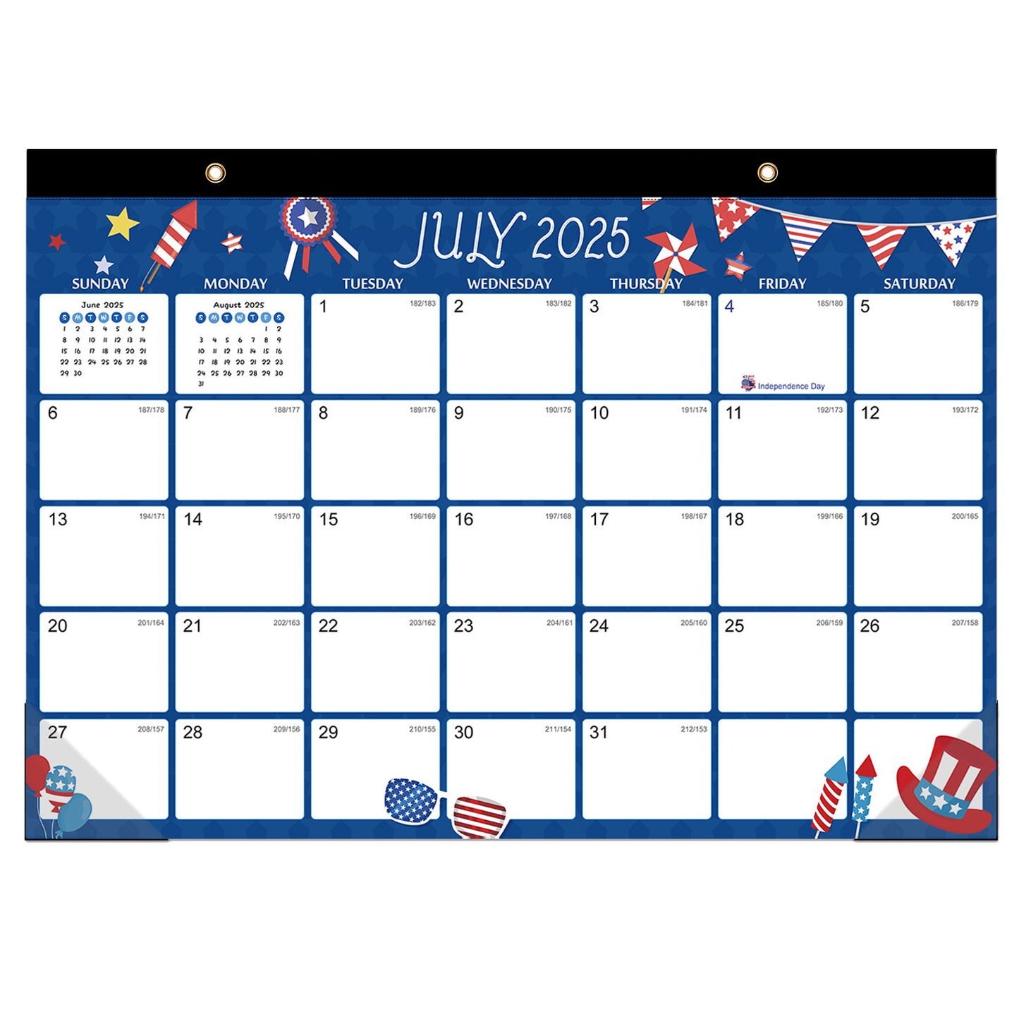 18-month large-size desktop/wall calendar, detachable for use as a gift bag