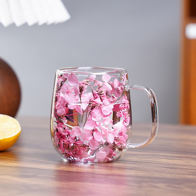 🎅Early Christmas Special 49% OFF-🎄🌸Transparent Double Glass Flower Tea Cup
