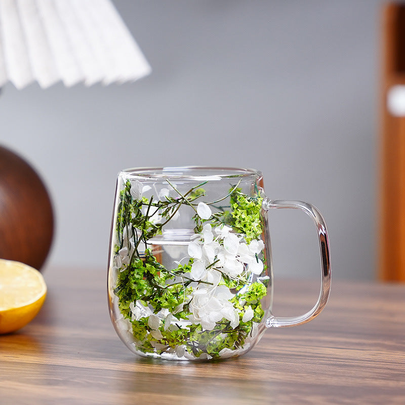 🎅Early Christmas Special 49% OFF-🎄🌸Transparent Double Glass Flower Tea Cup