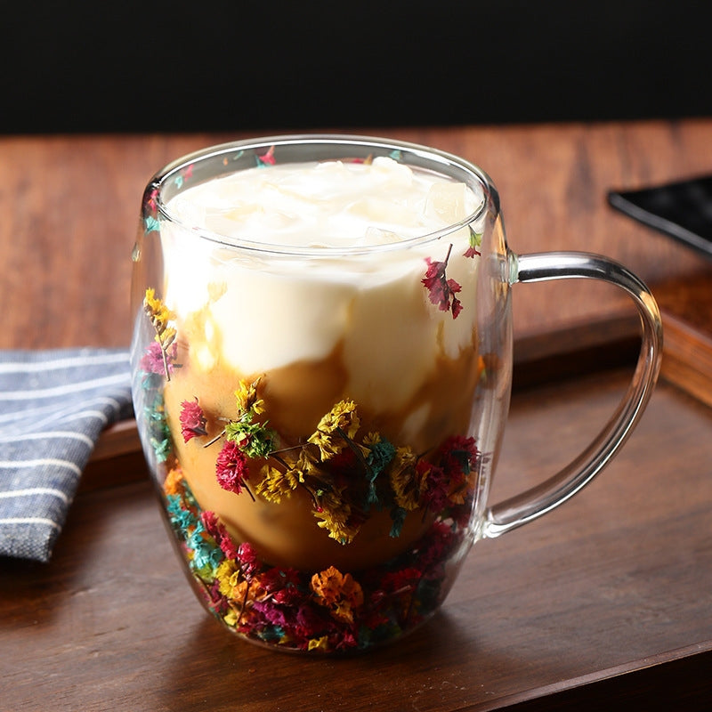 🎅Early Christmas Special 49% OFF-🎄🌸Transparent Double Glass Flower Tea Cup