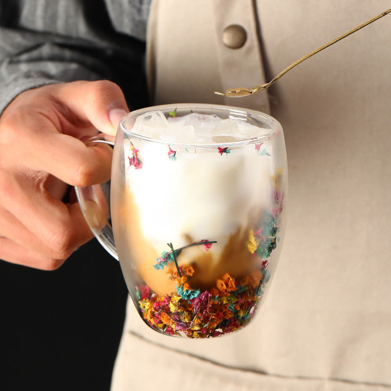 🎅Early Christmas Special 49% OFF-🎄🌸Transparent Double Glass Flower Tea Cup