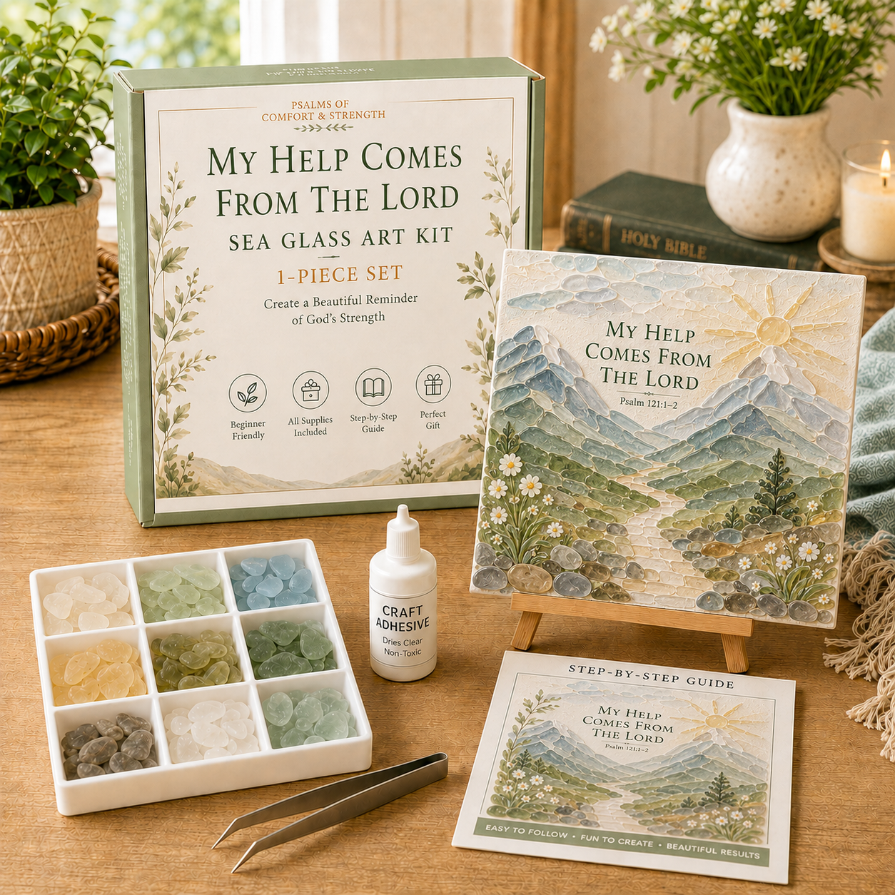 ✝️ Psalms of Comfort & Strength Sea Glass Art Kit 🎁Buy 2 Get 1 FREE — Add Any 3 Pcs To Cart🎉