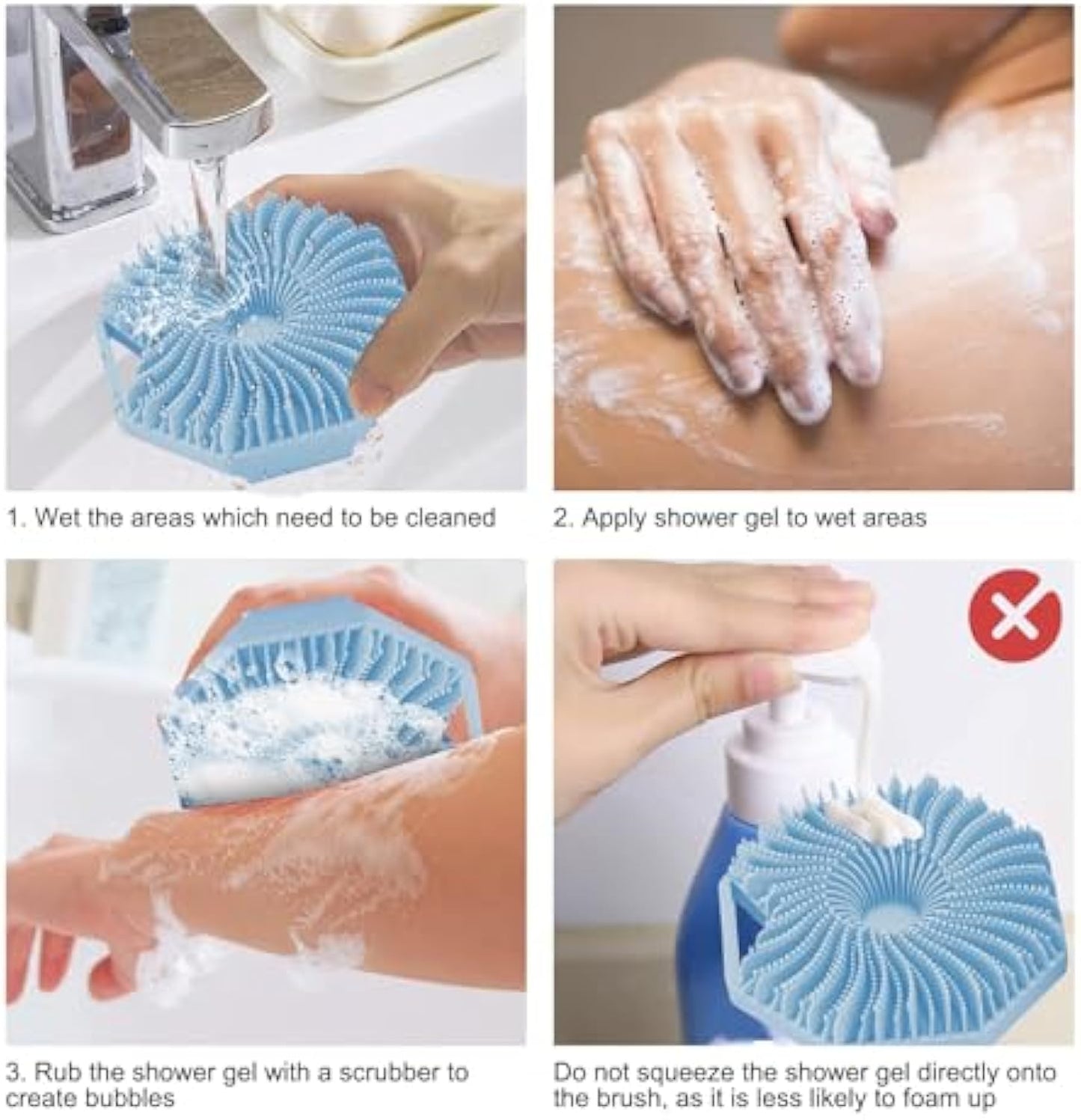 Antimicrobial Silicone Body Scrubber, Exfoliating Shower Scrubber for Sensitive Skin