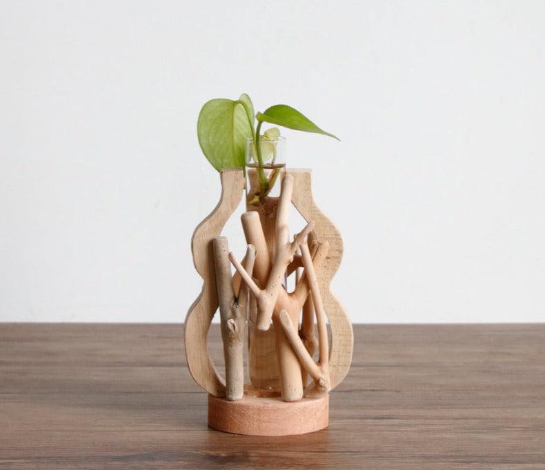 Unique Wood Vase | Hydroponic Decoration