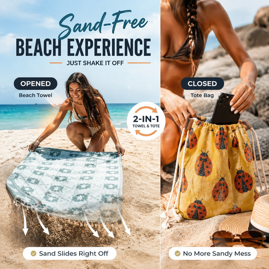 Summer Sale 49% OFF ☀️🔥Beach Bag That Turns Into a Towel in Seconds