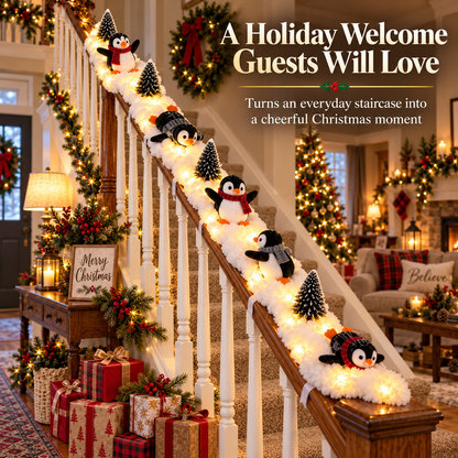 🐧Playful Penguin Snowy Stair Railing Decor💗BUY 2 SAVE 10%