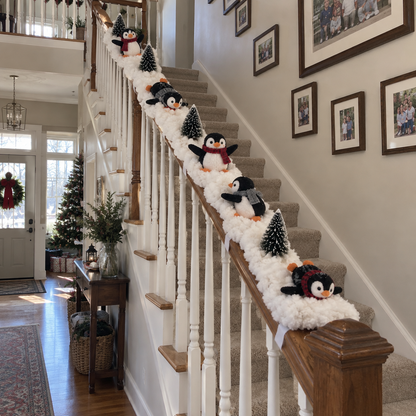 🐧Playful Penguin Snowy Stair Railing Decor💗BUY 2 SAVE 10%