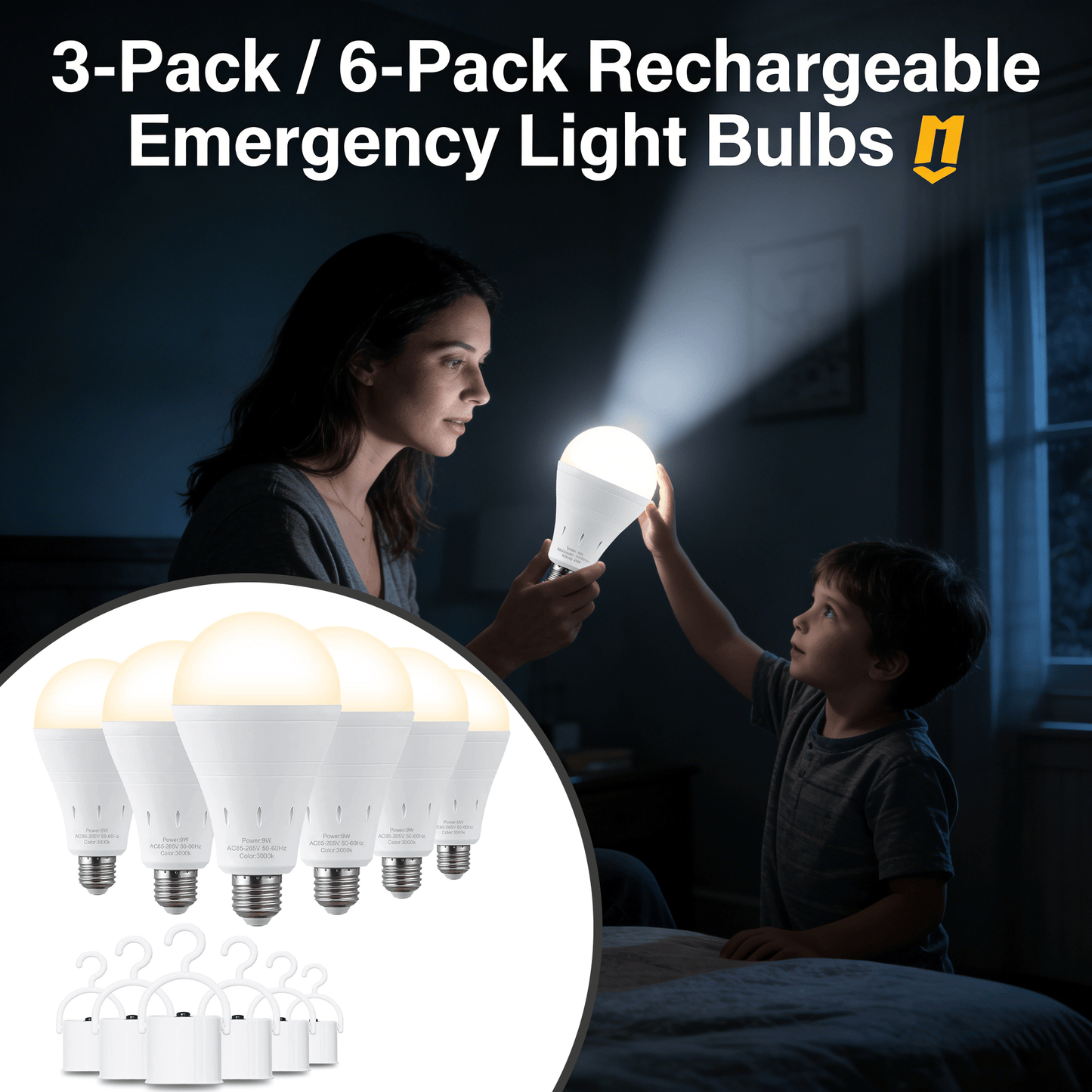 🔥 LAST DAY 49% OFF-Rechargeable Emergency Light Bulbs 💡