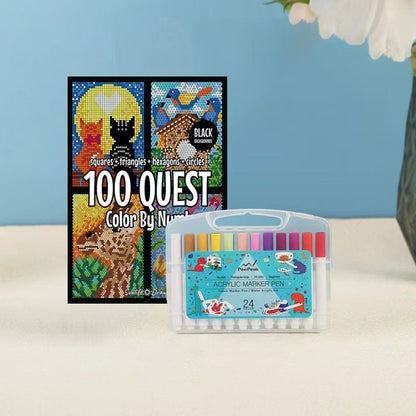 Last Day 49%OFF🎨100 QUEST Color by Numbers Book