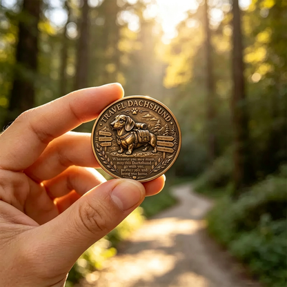 🏆Limited Time Sale 49% OFF🐾 Travel Dachshund Lucky Coin | 3D Relief Edition ⭐⭐⭐⭐⭐
