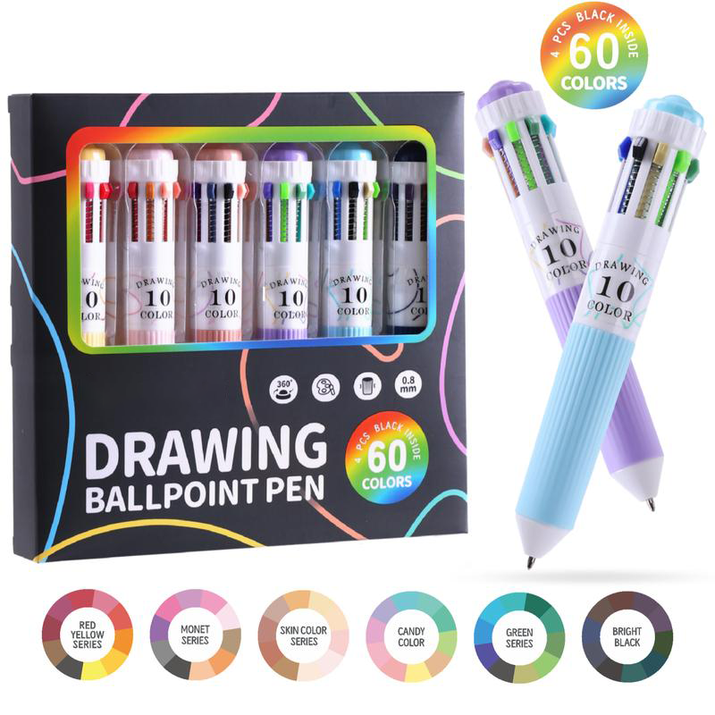 Last Day 49% OFF🔥Multi-Color Retractable Ballpoint Pen Drawing Set