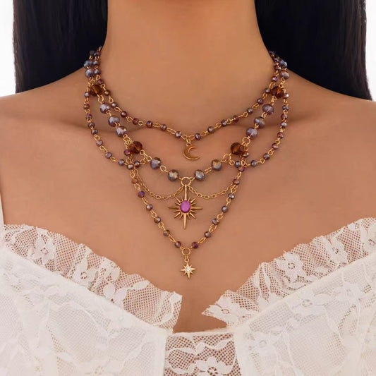 🔥Last Day 49% OFF-Sun Tassel Crystal Layered Necklace
