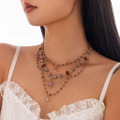 🔥Last Day 49% OFF-Sun Tassel Crystal Layered Necklace