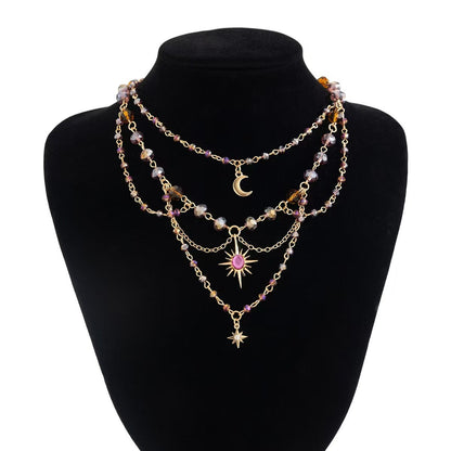 🔥Last Day 49% OFF-Sun Tassel Crystal Layered Necklace