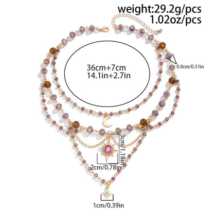 🔥Last Day 49% OFF-Sun Tassel Crystal Layered Necklace