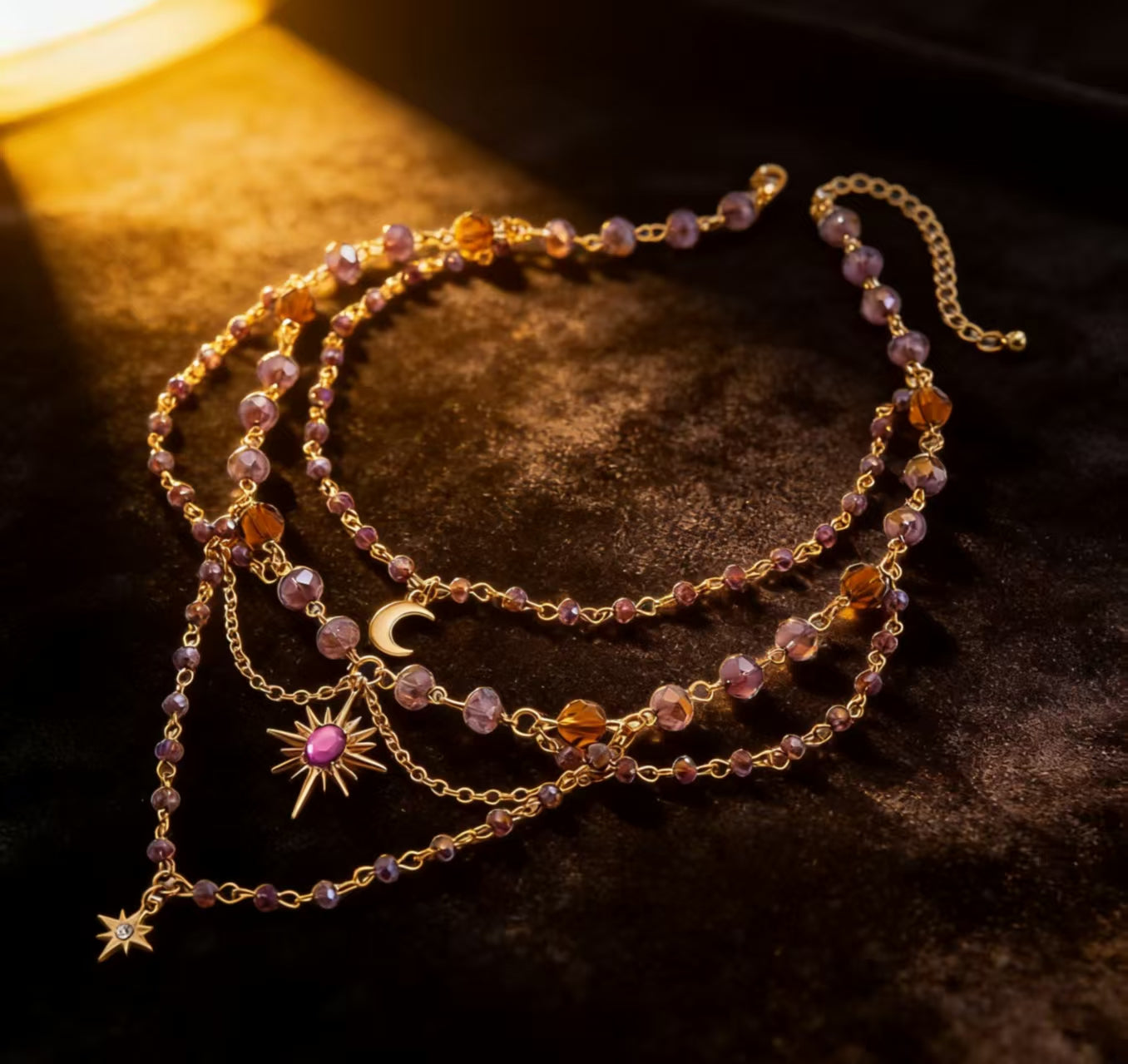 🔥Last Day 49% OFF-Sun Tassel Crystal Layered Necklace