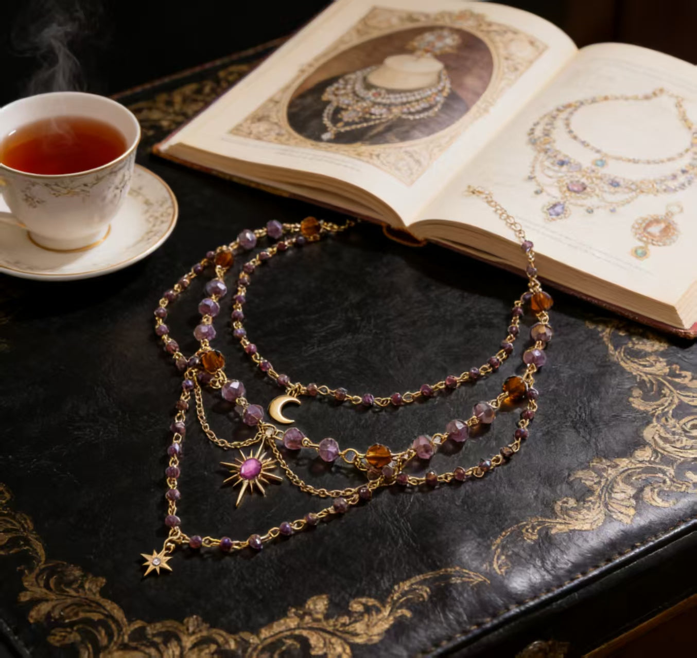 🔥Last Day 49% OFF-Sun Tassel Crystal Layered Necklace