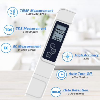 2025 All-New 4 in1 Tds Meter Digital Water Tester