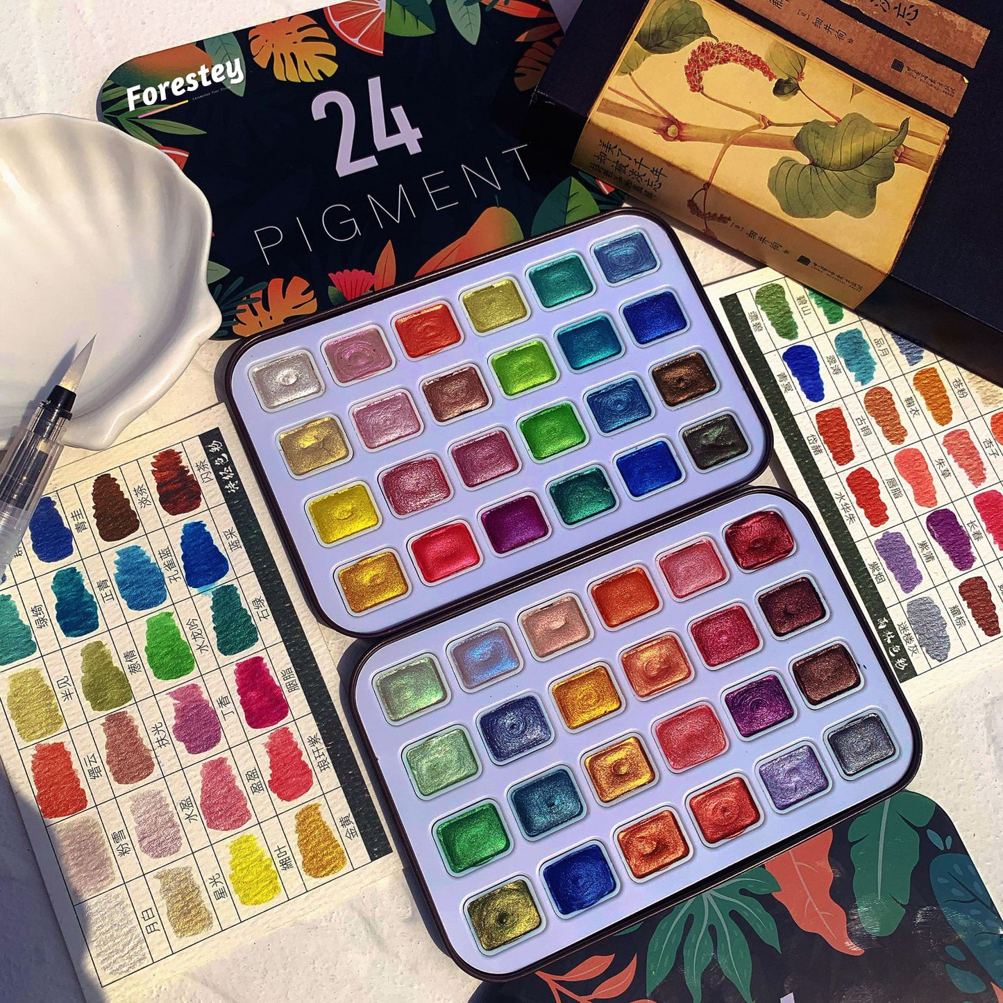 ✨Last Day 49%OFF-Tropic Forest Pearl Watercolor Paint