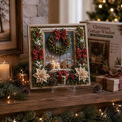 🔥 LAST DAY 50% OFF – 🎄 DIY 3D Fabric Poke Art Christmas Keepsake Kit – No-Sewing Holiday Craft with Display Stand ✨