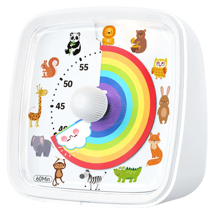 60-Minute Visual Timer with Night Light – Silent Rainbow Countdown Timer for Kids & Adults