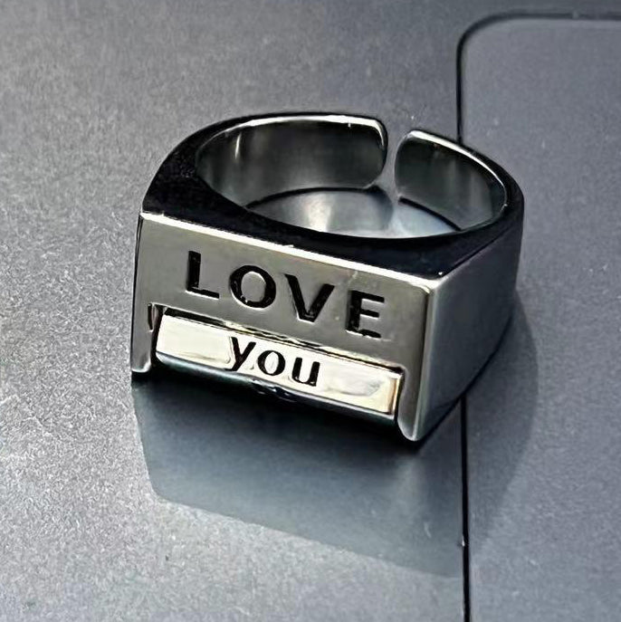 Spoof FU*K/LOVE Ring Drehbarer interaktiver Ring 