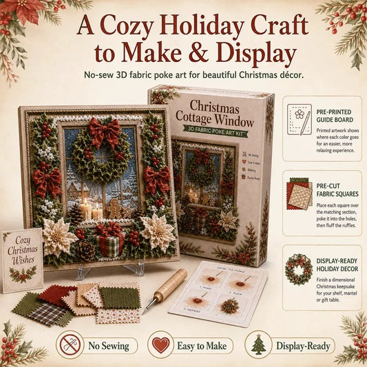 🎄 DIY 3D Fabric Poke Art Christmas Keepsake Kit – No-Sewing Holiday Craft with Display Stand ✨🎁Buy 2 Get 1 FREE — Add Any 3 Pcs To Cart🎉