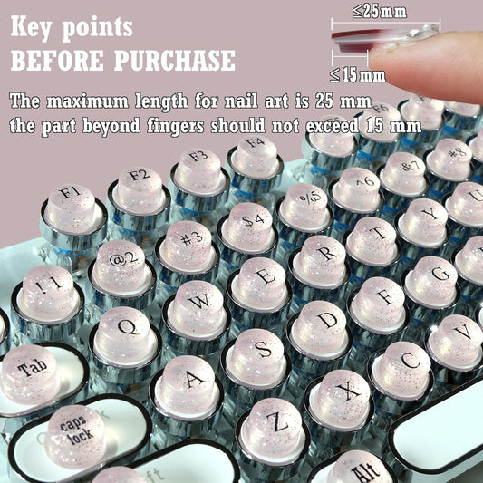 128 Pcs Keyboard Spacer Set for Long Nails & Gaming
