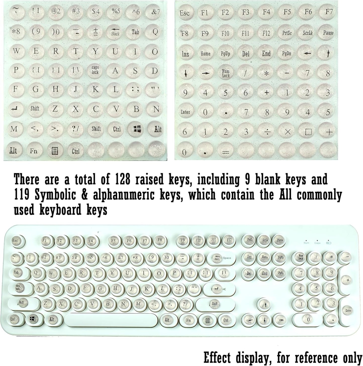 128 Pcs Keyboard Spacer Set for Long Nails & Gaming