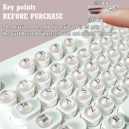 128 Pcs Keyboard Spacer Set for Long Nails & Gaming