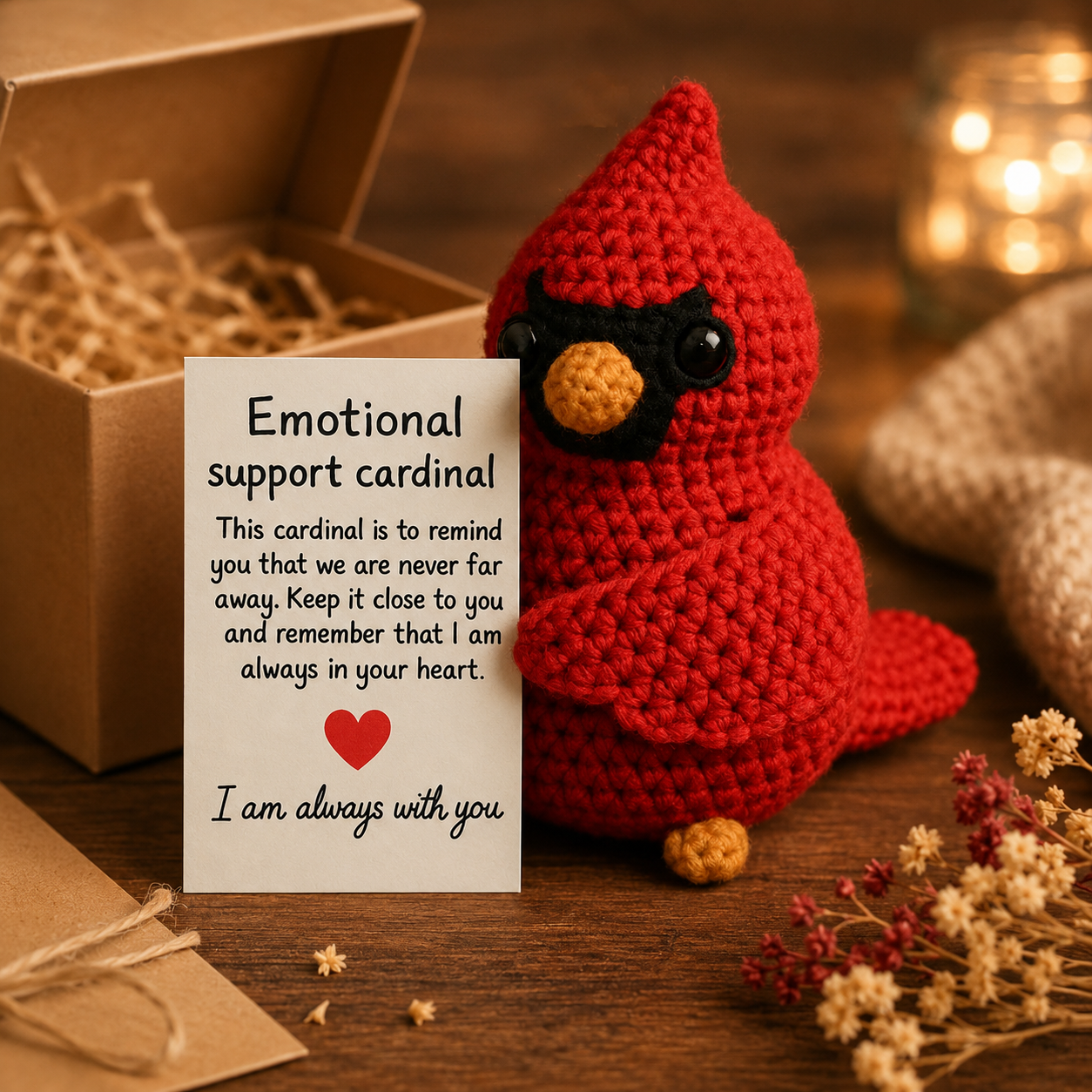 Emotional Support Cardinal – Handmade Comfort Companion