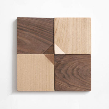 Wood Coaster | Black Walnut, Beech | Handmade