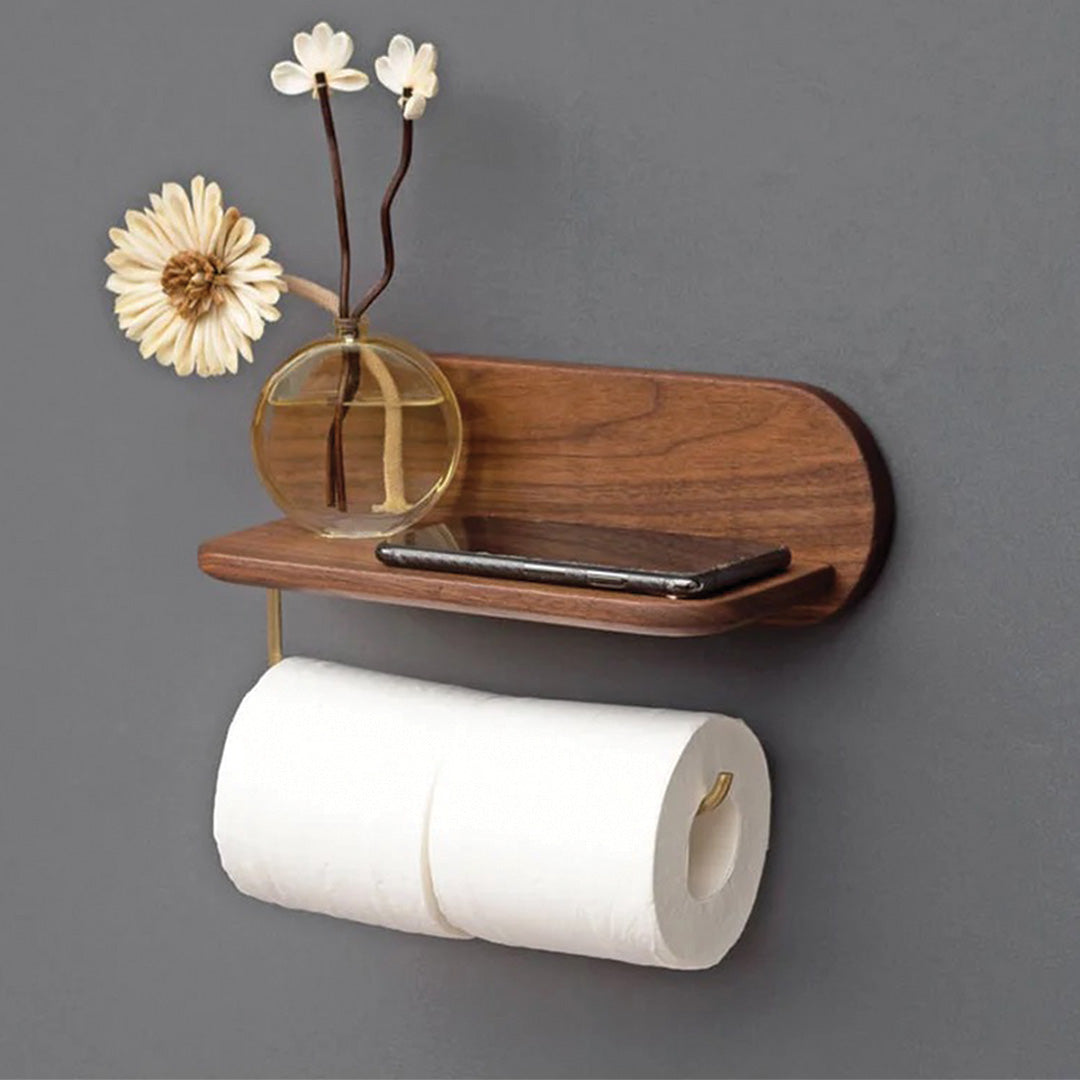 Solid Wood Toilet Paper Holder