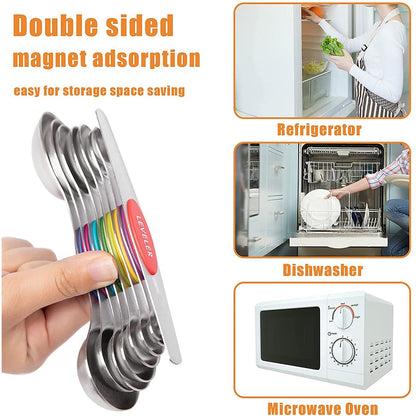 Magnetisches Messlöffel-Set aus Edelstahl 