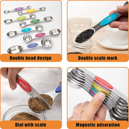Magnetisches Messlöffel-Set aus Edelstahl 