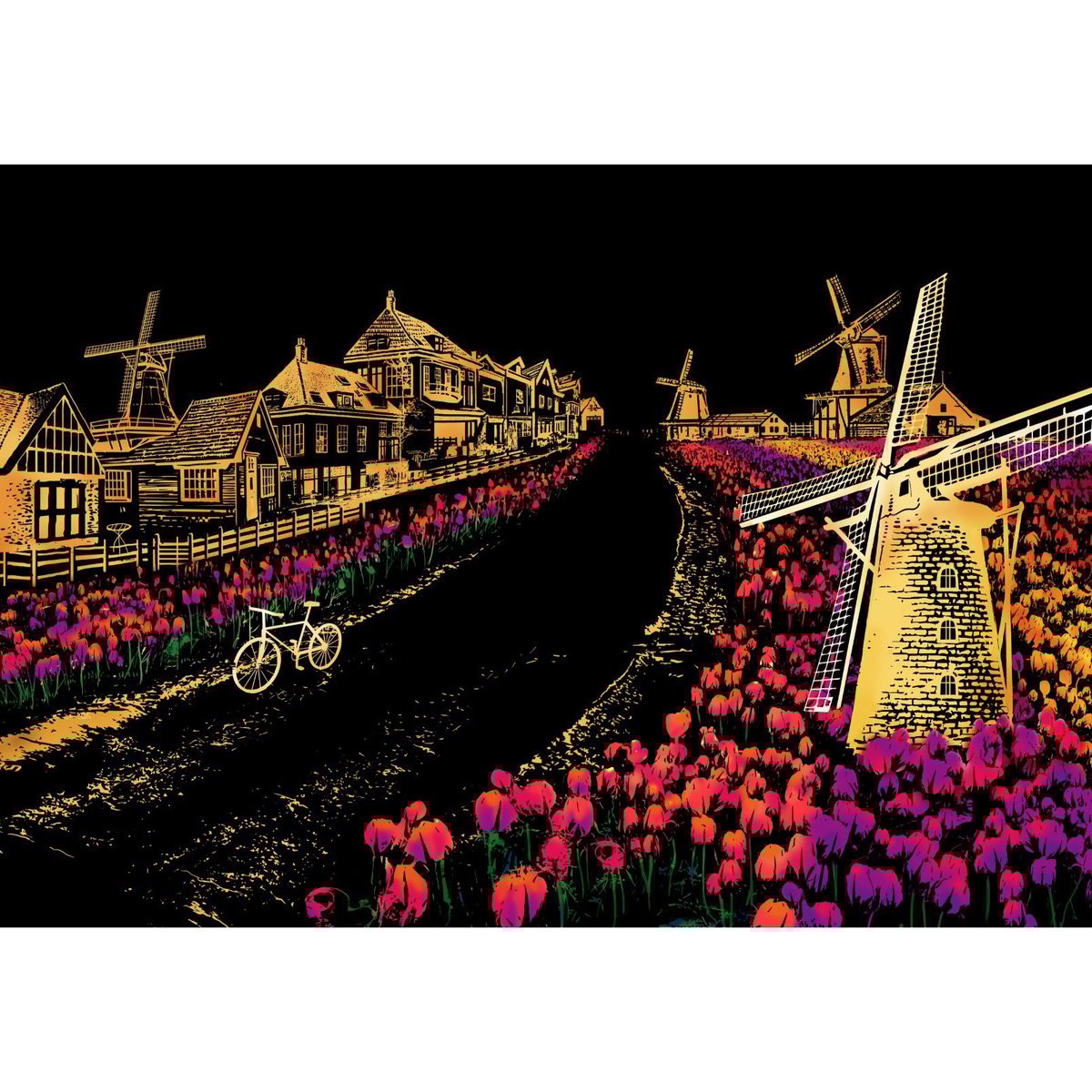 Handcrafted Nightscape Scratch Board